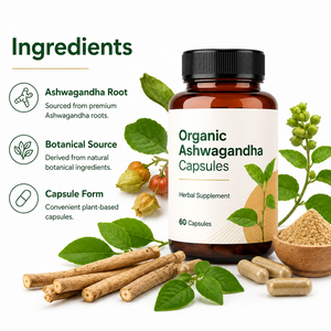 Ashwagandha Capsules Adult Dietary Supplement Sports Nutrition Enhance Athletic Performance Soothe Emotions Antioxidant Immune - Product Image 3