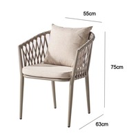 Chaises de salle à manger d'extérieur en rotin tressé au design moderne, chaise de restaurant, chaise de patio, chaise de jardin, siège de villa