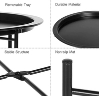 Table d'appoint en métal Table de canapé ronde Plateau amovible Balcon terrasse jardin, Table pliante en métal bon marché, Table basse