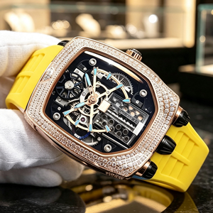 Reloj Deportivo para Hombre Estilo Hip Hop, Marca Jacbb, Astronomia, Caja de Acero Inoxidable, Cuerda Manual, Cristal Luminoso, Reserva de Energía - Product Image 2