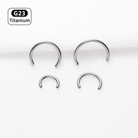 Barre Courbe en Titane G23 F136 16G 1.2mm avec Filetage Interne 0.9mm pour Piercing Corporel 6-12mm