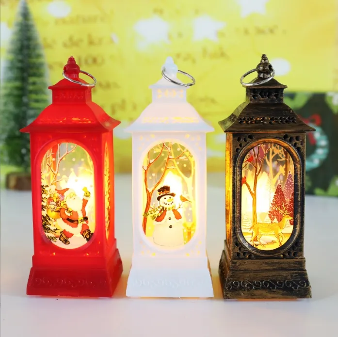 Lámpara de mesa para velas, lámpara de noche pequeña, decoración de muñeco de nieve para ancianos, Decoración de mesa, adornos navideños