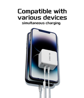 Cargador Rápido Adaptativo de 65W PD3.1/QC2.0 con 2 Puertos Tipo-C, Plegable, Ecológico, Protección Contra Sobrecarga/Sobrecorriente, Entrada de 50/60Hz