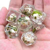 Ensemble de dés en résine Udixi, polyédriques, pour Donjons et Dragons, crâne, RPG, logo personnalisé, cube durable, pour jeux de rôle