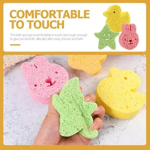 Éponges de bain pour enfants, nettoyant corporel exfoliant entièrement naturel, en pulpe de bois givrée, outils de gommage en cellulose pour bébé - Product Image 5