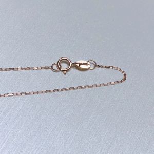 Xinfly AU750 <b>Cross</b> Plain <b>Chain</b> 18k Real Gold Necklace for Women 45cm 18inch - Product Image 5