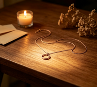 Collier pendentif cercle ouvert délicat en acier inoxydable 316L plaqué or PVD 18K, bijou minimaliste pour femme, idéal pour la clavicule