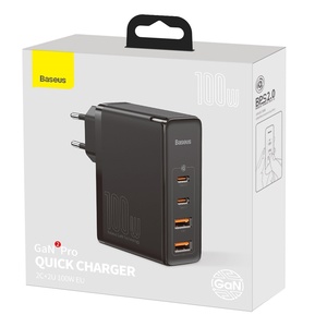 <span class=keywords><strong>Baseus</strong></span> Cargador GaN <span class=keywords><strong>100W</strong></span> USB Tipo C PD Cargador rápido con carga rápida 4,0 3,0 Cargador de teléfono USB para MacBook Laptop Smartphone - Product Image 1