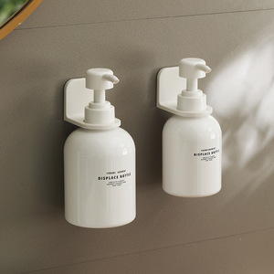 Dispensador de Jabón de Pared Estilo Confuciano, Soporte de Plástico Blanco sin Perforaciones, Estante de Almacenamiento para Baño - Product Image 4