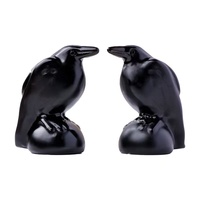 Obsidian Raven Statue Realistic Crow Carving for Halloween Home Decoration Other Crystal Crafts Product Category