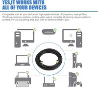 Kabel Ekstensi Ethernet Cat8 Panel Mount Luar Ruangan & Dalam Ruangan Kecepatan Tinggi 2000Mhz RJ45 Tahan Cuaca STP Tahan UV Router Modem PC