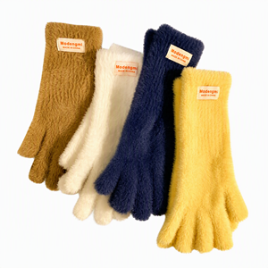 Gants en Plumes de Poulet Doux et Moelleux <span class=keywords><strong>pour</strong></span> Femme, Hiver, Polyvalents, Longueur Opéra, Épaissis, Chauds, Sans Doigts, Compatibles Écran Tactile - Product Image 1