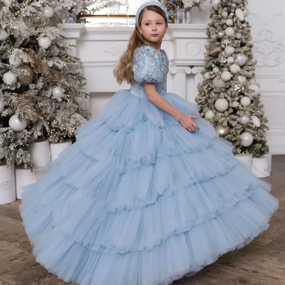 Low Price Dusty Blue Flower Girl Dress Satin Tulle, Suitable for Various  Events | Alibaba.com