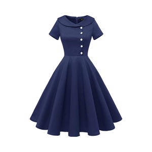 blue dress for baby girl Pleated Aline - retro vintage dress 50sVintage Dress (Swing Skirt)