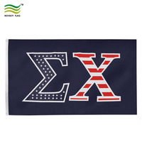 Drapeau personnalisé en polyester 3x5 pieds avec lettres grecques de la section Sigma Chi, drapeau de fraternité directement de l'usine