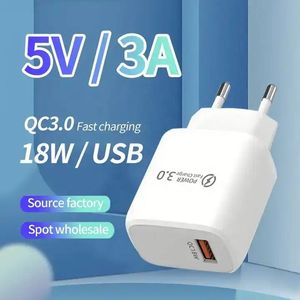 Wholesale QC3.0 18W Smart USB Wall Charger 5V 3A Travel <b>Adapter</b> US/EU/AU/UK <b>Plug</b> Phone Single Port Phone <b>Adapter</b> - Product Image 4