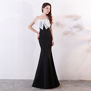 1377 # robe de soirée longue nouveau Sexy Banquet hôte poitrine queue de poisson minceur robe courte femme - Product Image 1