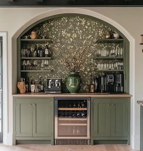 CBMMart Personnalisé Simple Français Ouvert Éclairage Verre Rangement du Vin Salle à Manger Armoire Modulaire de Cuisine Meuble Table à Café - Product Image 2