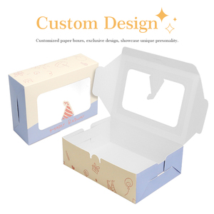 Scatole per <span class=keywords><strong>Pasticceria</strong></span> Personalizzate con Logo Stampato, Confezioni per Alimenti, Scatole per <span class=keywords><strong>Biscotti</strong></span> e Ciambelle con Finestra - Product Image 1