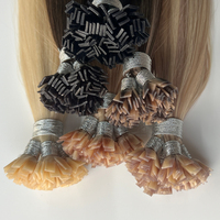 Vente en gros Ktip K F pointe vierge Remy russe brut cuticule alignée Cabello Humano kératine naturelle pointe plate extension de cheveux cheveux humains