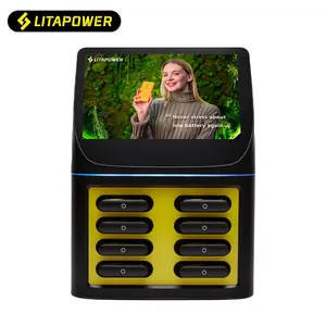Money-making harvester shared power bank source manufacturer 8 slot stackable charging station with screen