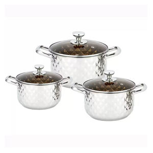 Ensemble soupe et pot à soupe en acier inoxydable avec une finition métallique à la mode et un design circulaire moderne à fond unique - Product Image 2