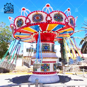 Commercial <b>24</b>-<b>Seat</b> Large Flying Chair Ride | Colorful LED Spinning Swing Ride for Amusement Parks & Carnivals - Product Image 2