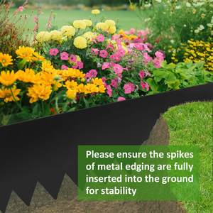 4.5-Inch Bendable Metal Flower Bed Wood PVC <b>Fence</b> Frame 40-Inch Pre-Rusted Garden Steel Edging for Landscaping - Product Image 5