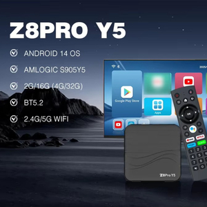 กล่องทีวี Android 14.0 รุ่นใหม่ 4K Z8 Pro Y5 Smart IATV Box Amlogic S905Y5 รองรับ WiFi 2.4GHz/5GHz กล่องรับสัญญาณทีวีพร้อมรีโมทสั่งงานด้วยเสียง - Product Image 4