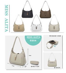 Sacs à bandoulière marron Miss Alita 2026 avec fermeture éclair, sacs hobo marron uniques pour femmes – Vente en gros en ligne - Product Image 3