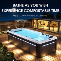 Spa de nage personnalisable, grand jacuzzi rectangulaire de luxe, bain à remous extérieur pour 6 à 8 personnes (enfants et adultes) pour villa