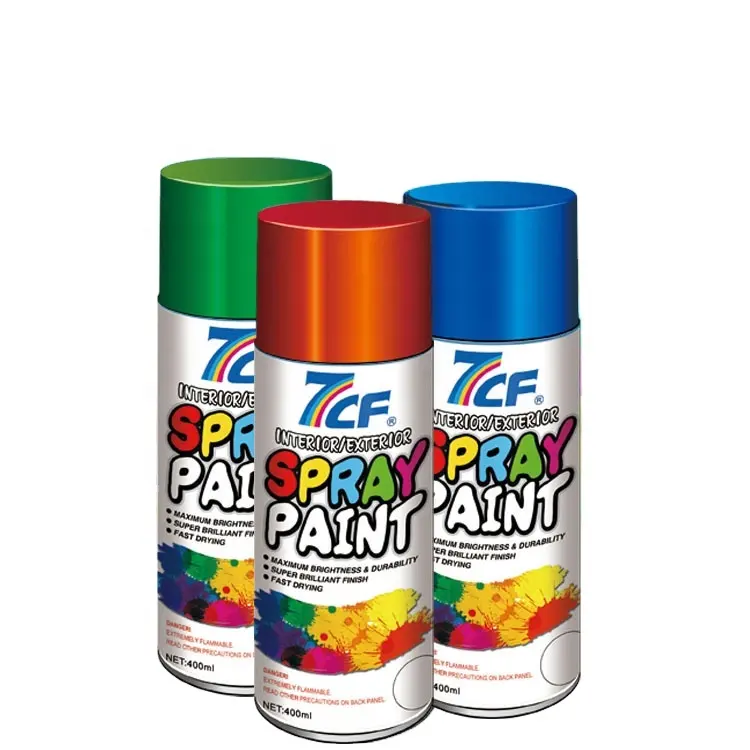 7cf amostra livre de tinta de spray, tinta spray multicolorida de arco-íris de resina acrílica pintura de carro aerósol spray