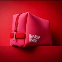 Nouveau sac cosmétique de couleur unie néoprène Portable grand sac de beauté de stockage poignée de voyage Mini trousse de toilette