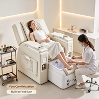 Fauteuil de pédicure électrique de luxe avec dossier unique, bain de pieds à remous et équipement de salon de beauté
