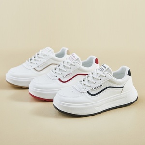 Nuevas <span class=keywords><strong>Zapatillas</strong></span> Deportivas Blancas con Plataforma para <span class=keywords><strong>Mujer</strong></span>, Estilo Coreano con <span class=keywords><strong>Cordones</strong></span>, Zapatos Gruesos Casuales Deportivos para Estudiantes, Parte Superior <span class=keywords><strong>de</strong></span> PU con Forro <span class=keywords><strong>de</strong></span> Malla - Product Image 3