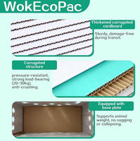 Boîte de transport pour volailles vivantes, personnalisée, écologique, en carton ondulé recyclé, jetable, ventilée, avec gaufrage brillant