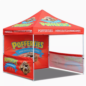 Carpa Plegable de Aluminio 3x3m para Ferias Comerciales con Impresión Personalizada, Techo de Gazebo para Publicidad Exterior, 1 Pared Completa y 2 Paredes Laterales Parciales - Product Image 2