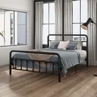Cadre de Lit en Métal Grand Format de Luxe de Haute Qualité, Lit en Fer Intelligent, Meubles de Chambre pour Maison Moderne et Hôtel, Parure de Lit Incluse