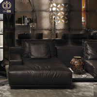 Metropolitan Avant-garde - Mueble de Almacenamiento Monolítico con Nichos Abiertos, en Forma de L, con Estructura de Madera Maciza y Tapizado en Cuero Genuino, Extra Grande