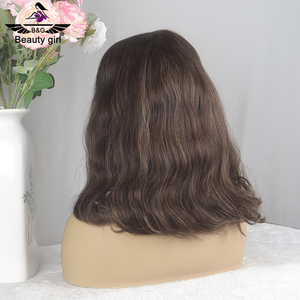 Peluca Kosher con encaje superior Cabello virgen crudo Sin cola Marrón oscuro con nudos pequeños Higglight Pelucas de cabello con encaje frontal Hd - Product Image 2