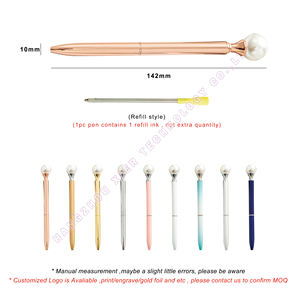 ロイヤルエレガントホワイトパールボールペンローズゴールド & シルバー1.0mm文字幅スタイリッシュなオフィス & スクールプロモーションメタルペン - Product Image 2