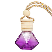 Diffuseur de parfum suspendu en verre coloré, flacon vide de luxe 8 ml pour huiles essentielles, désodorisant de voiture