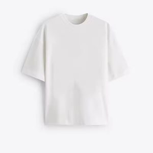 เสื้อยืดผู้ชาย ผ้าฝ้าย 100% รับออกแบบโลโก้ คุณภาพพรีเมียม คอโอเวอร์ไซส์ ทรงหลวม ไหล่ตก สตรีทแวร์ เสื้อยืดเปล่าสำหรับผู้ชาย - Product Image 3