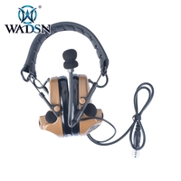 WADSN C2 Earphone Headband Olahraga Mikrofon Peredam Kebisingan Aktif IPX-4 Tahan Air Colokan 7.0mm untuk Permainan Luar Ruangan Model