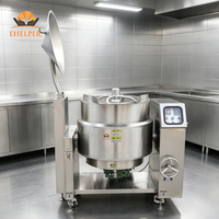 Chaudière industrielle basculante à double enveloppe en acier inoxydable 304, chauffée au gaz, pour la transformation alimentaire (sauces, confitures, pâtes et garnitures alimentaires)