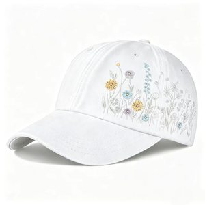 Casquette de baseball vintage délavée avec broderie personnalisée de fleurs, casquette de papa, faible MOQ, vente en gros usine Vietnam, pour femmes, extérieur - Product Image 5