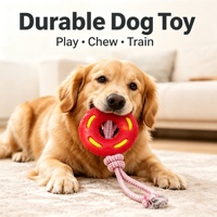 Jouet pour chien en forme d'anneau avec corde nouée pour tirer la balle, jouet interactif à mâcher pour chien