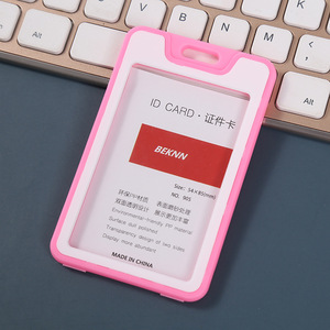 Mode plastique dur couleur travail porte-<span class=keywords><strong>carte</strong></span> d'identité personnel simple face école lanière nom porte-Badge étui sans ficelle - Product Image 3