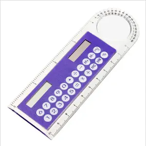 JCX/Alat Pengukur Kaca Pembesar Hadiah Promosi Multifungsi Sudut Pengukuran 10CM Kalkulator Penggaris Alat Kecil