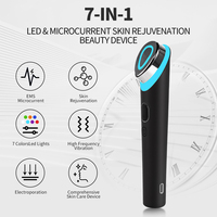 Masseur oculaire électrique portable 7 couleurs, rechargeable, micro-courant, pour les cernes et les poches sous les yeux